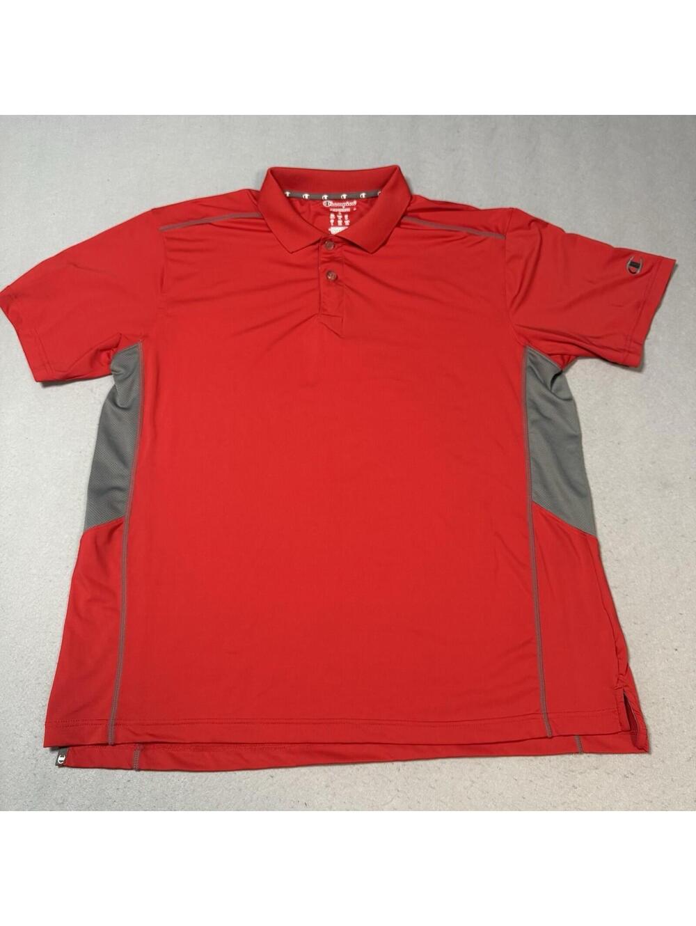 Champion‎ PerforMax Polo Shirt Men’s Large Red Athletic Golf Performance Stretch